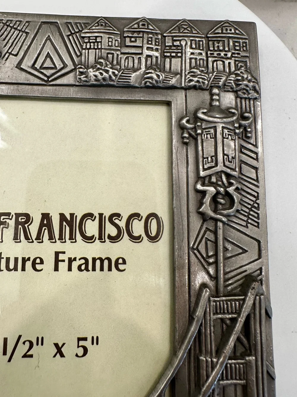 San Francisco Silver/Pewter-Toned MICO Picture Frame, Holds 3.5x5 Photo VGUC